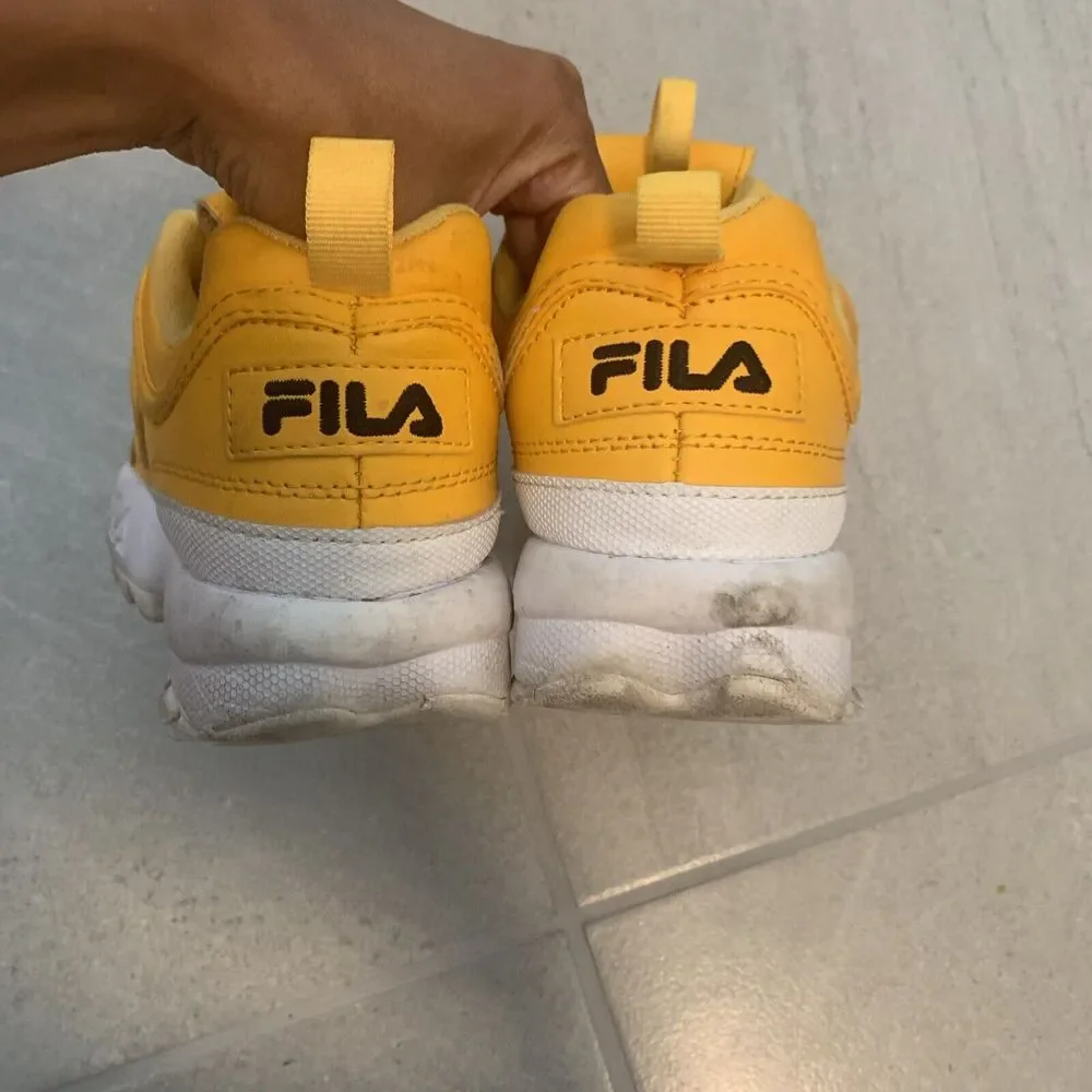 Fila 5FM00540 Disruptor II Womens 6 Yellow White Trainer Shoes Sneakers